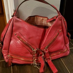 Red snake skin purse